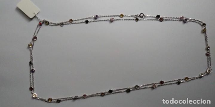 Joyeria: Cadena de plata larga con cz de colores. - Foto 1