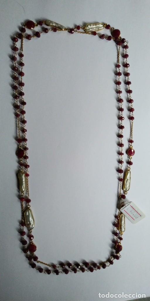 Joyeria: Cadena de plata larga con rub&iacute;s - Foto 1