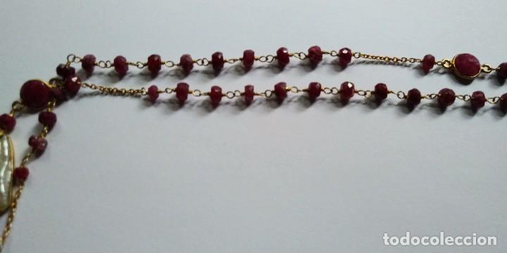 Joyeria: Cadena de plata larga con rub&iacute;s - Foto 3