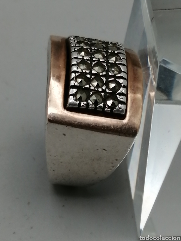 Joyeria: Antiguo anillo plata oro y marquesitas - Foto 3
