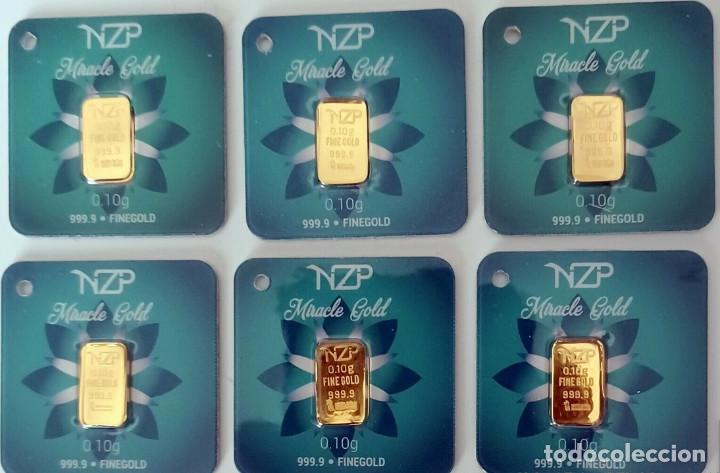 Joyeria: 2 lingotes de oro,cada uno 0,10 gramos de oro NZP 999,9 de oro fino lingotes 24 Kilates, 0,20 gramos - Foto 3 - 290614753