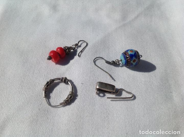 Joyeria: 4 pendientes con montura de plata - Foto 2