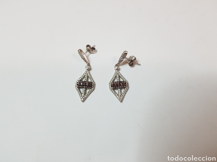 Joyeria: #663 BONITOS PENDIENTES EN PLATA CON PEDRERIA - Foto 2
