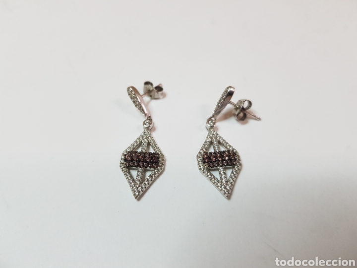 Joyeria: #663 BONITOS PENDIENTES EN PLATA CON PEDRERIA - Foto 1