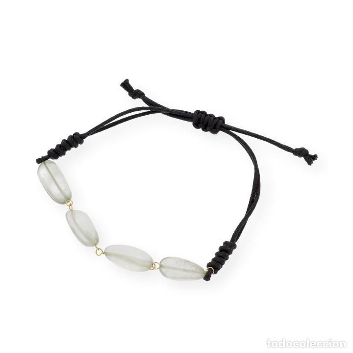 Joyeria: Pulsera macram&eacute;, oro amarillo 18kt y topacios naturales - Foto 2