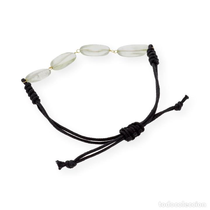 Joyeria: Pulsera macram&eacute;, oro amarillo 18kt y topacios naturales - Foto 3