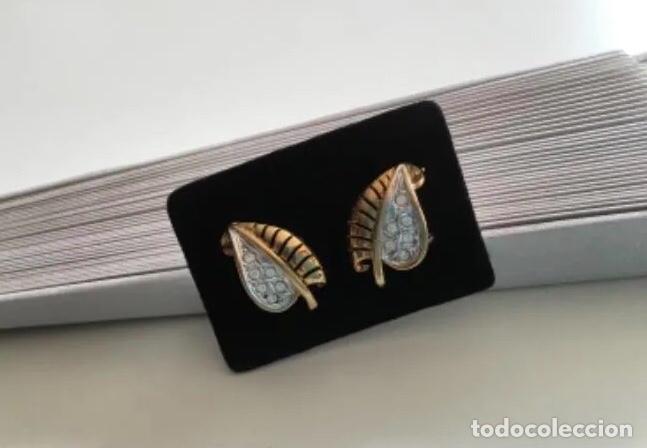 Joyeria: PENDIENTES CHAPADOS EN ORO CON CRISTAL. HOJA - Foto 3