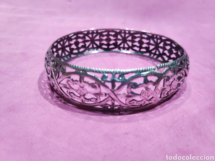 Joyeria: Antigua Pulsera esclava en plata calada - Foto 3