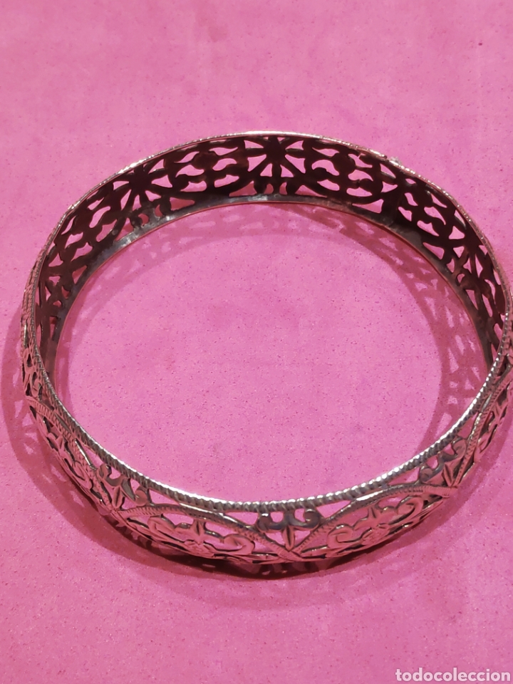 Joyeria: Antigua Pulsera esclava en plata calada - Foto 4