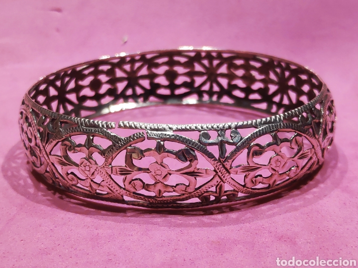 Joyeria: Antigua Pulsera esclava en plata calada - Foto 1