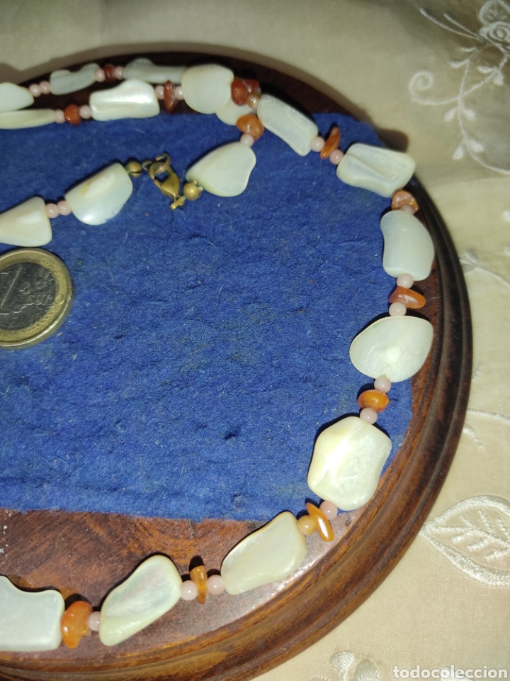 Joyeria: Collar de Nacar y trocitos de &aacute;mbar,vintage. - Foto 5