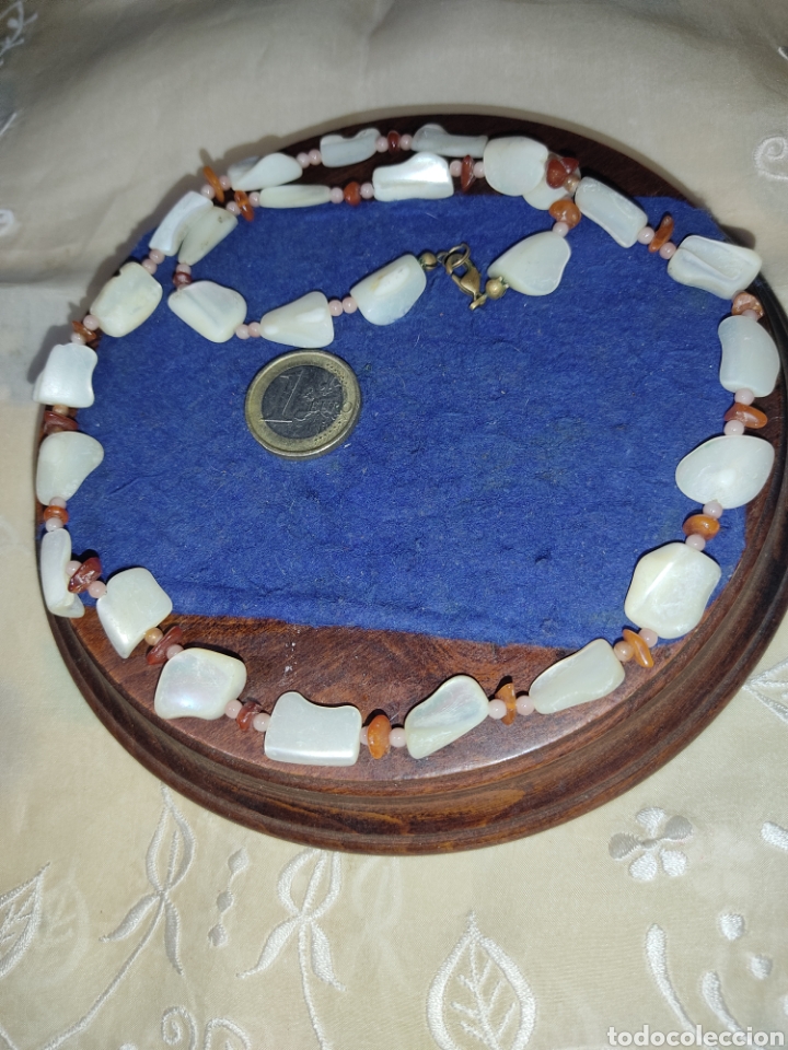 Joyeria: Collar de Nacar y trocitos de &aacute;mbar,vintage. - Foto 6