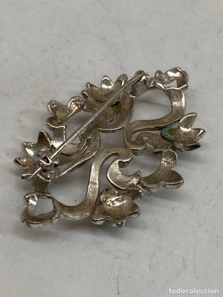 Joyeria: Broche de plata y marquesitas / B72 - Foto 2