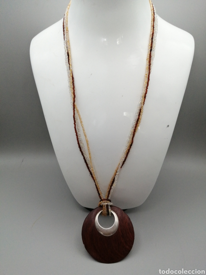 Joyeria: Collar plata madera y cristales. Firmado - Foto 2