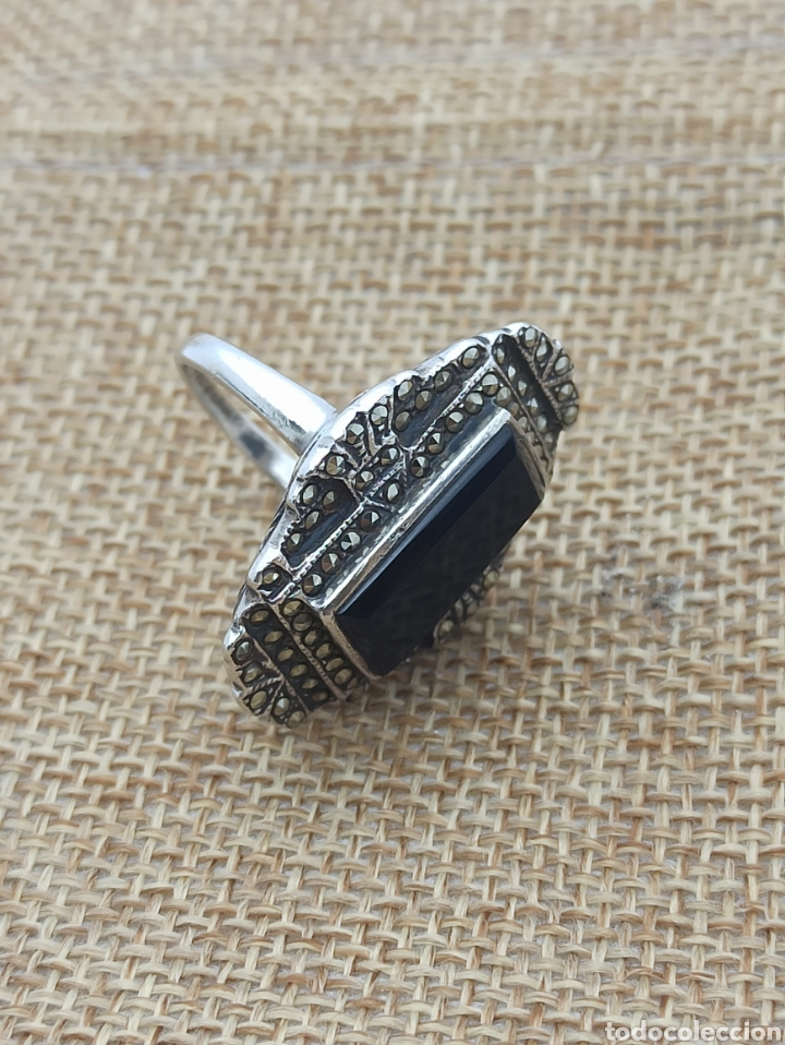 Joyeria: Antiguo anillo en plata de ley 925 , Onix y marquesinas - Foto 6
