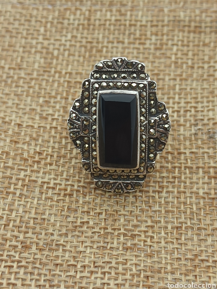 Joyeria: Antiguo anillo en plata de ley 925 , Onix y marquesinas - Foto 9