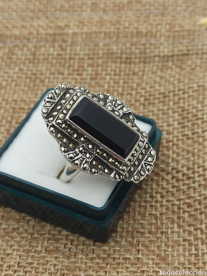 Joyeria: Antiguo anillo en plata de ley 925 , Onix y marquesinas - Foto 1