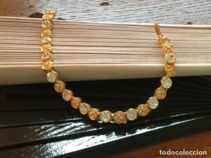 Joyeria: PULSERA RIVIERE CON CIRCONIOS. CHAPADA EN ORO. - Foto 1