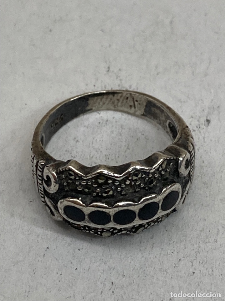 Joyeria: Anillo de plata resina y malaquitas Ref:S09 - Foto 1
