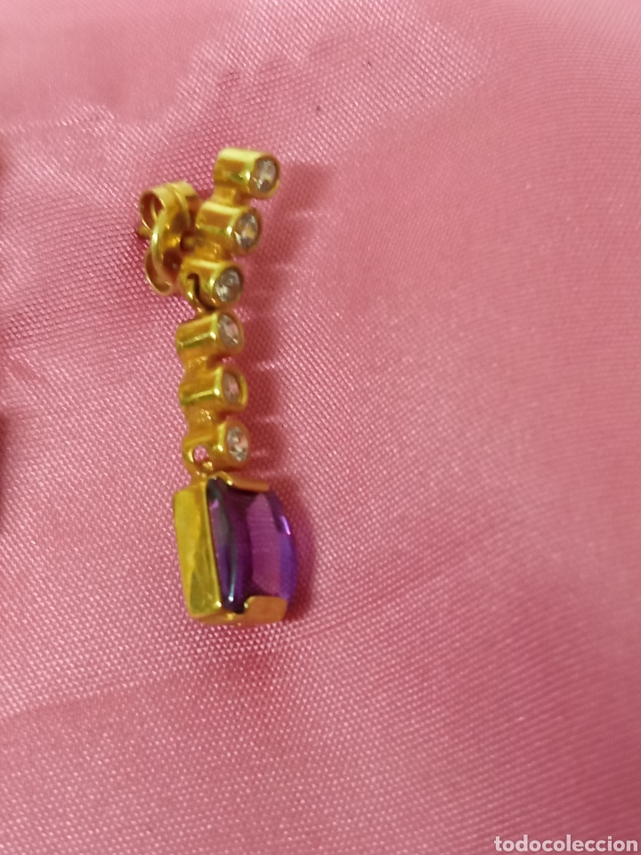 Joyeria: Pendientes oro y amatista y circonitas V - Foto 2