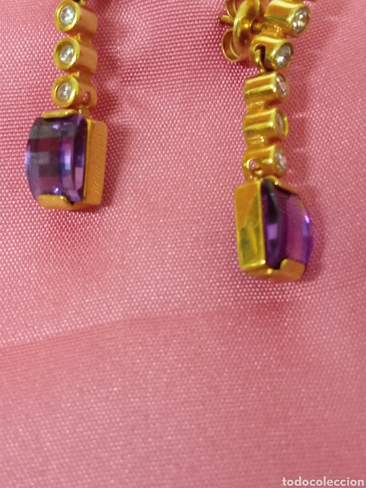Joyeria: Pendientes oro y amatista y circonitas V - Foto 3
