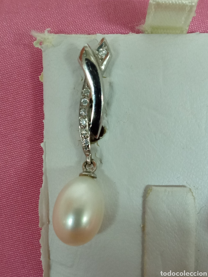 Joyeria: Pendientes oro blanco y perla V - Foto 2