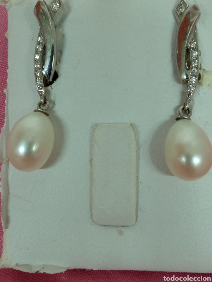 Joyeria: Pendientes oro blanco y perla V - Foto 1