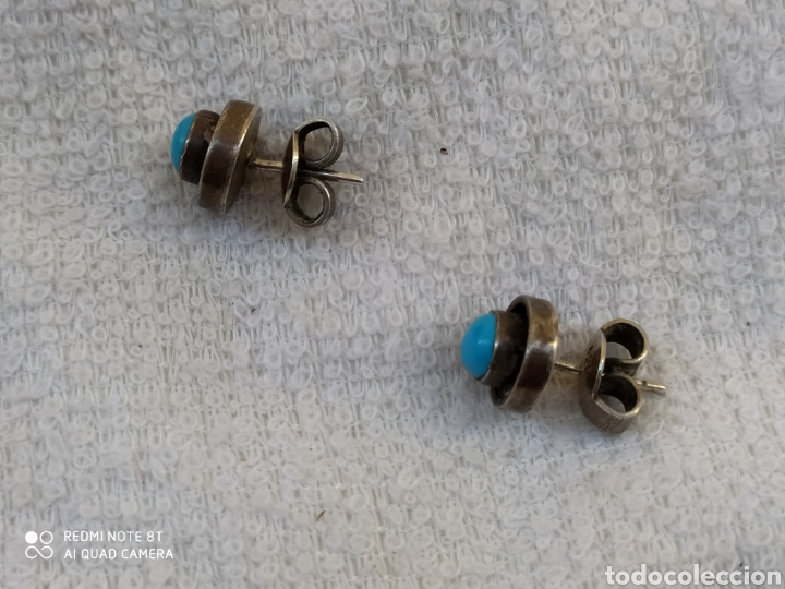Joyeria: Pendientes plata piedras estilo turquesas - Foto 2