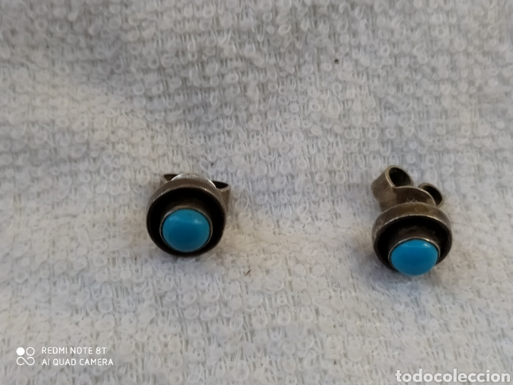 Joyeria: Pendientes plata piedras estilo turquesas - Foto 1