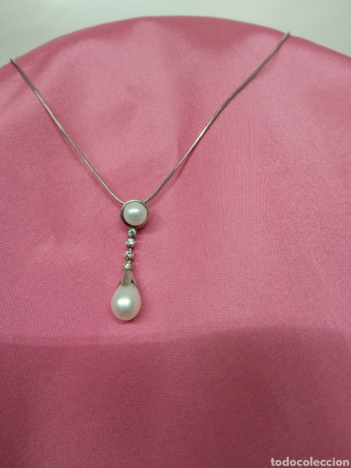 Joyeria: Gargantilla Oro blanco circonitas y perlas - Foto 1