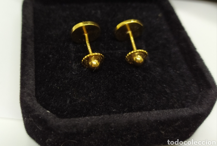 Joyeria: Pendientes de oro 18K y turquesa. - Foto 3