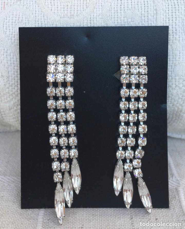 Schmuck: Pendientes de strass de clip. Bisuter&iacute;a fina a&ntilde;os 80 a estrenar