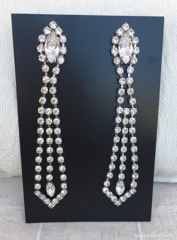Schmuck: Pendientes de strass de clip. Bisuter&iacute;a fina a&ntilde;os 80 a estrenar