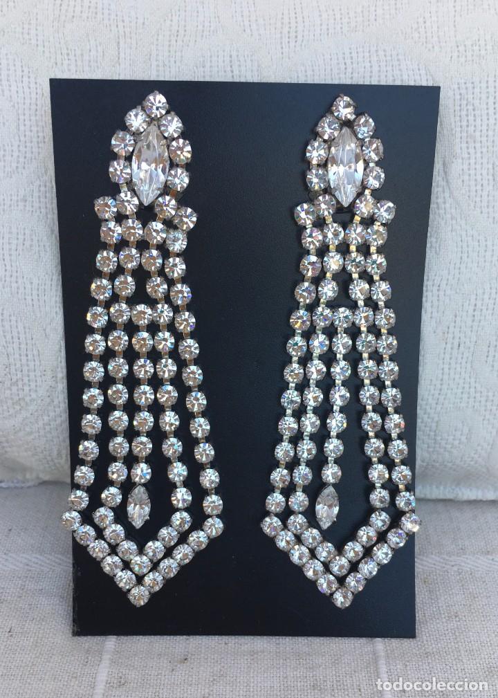 Schmuck: Pendientes de strass de clip. Bisuter&iacute;a fina a&ntilde;os 80 a estrenar