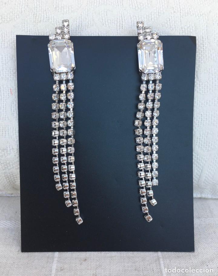 Schmuck: Pendientes de strass de clip. Bisuter&iacute;a fina a&ntilde;os 80 a estrenar