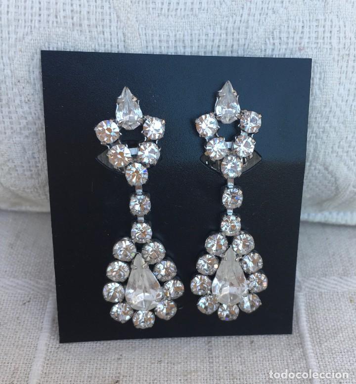Schmuck: Pendientes de strass de clip. Bisuter&iacute;a fina a&ntilde;os 80 a estrenar