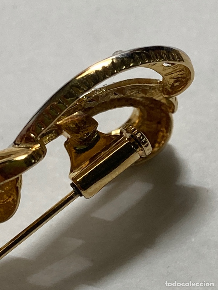 Joyeria: Broche antiguo chapado oro con rodio - Foto 3