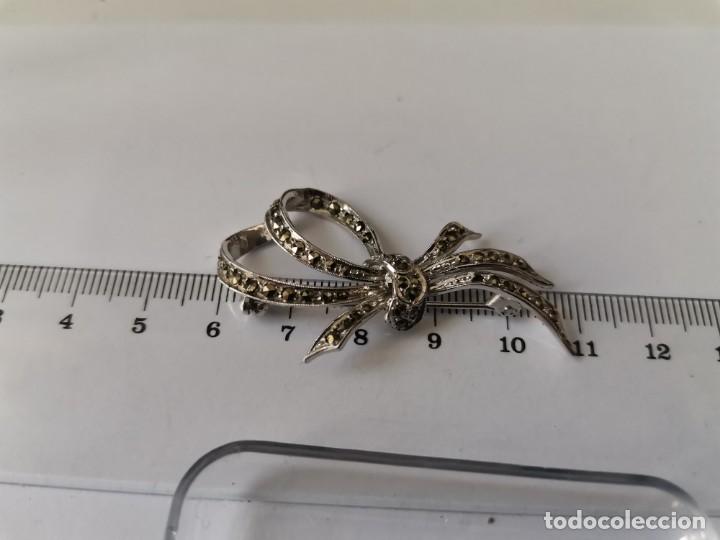Joyeria: BROCHE ANTIGUO PLATA DE PLATA Y MARCASITAS - Foto 4