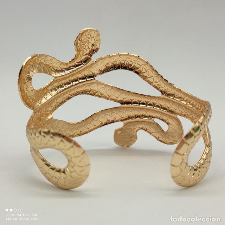 Joyeria: Brazalete de serpientes con ba&ntilde;o de oro . - Foto 2