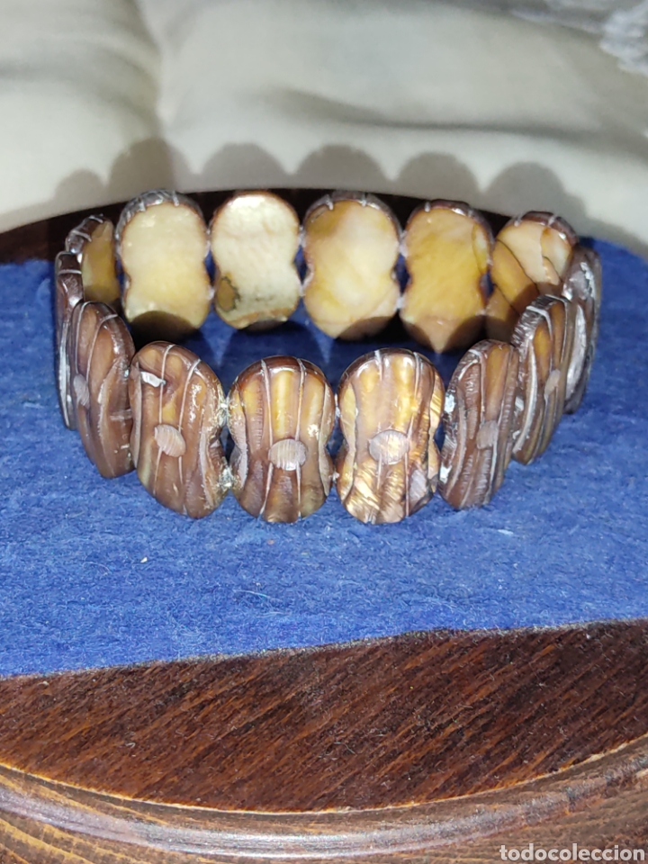 Joyeria: Pulsera de Nacar tallada,a&ntilde;os 70 - Foto 2