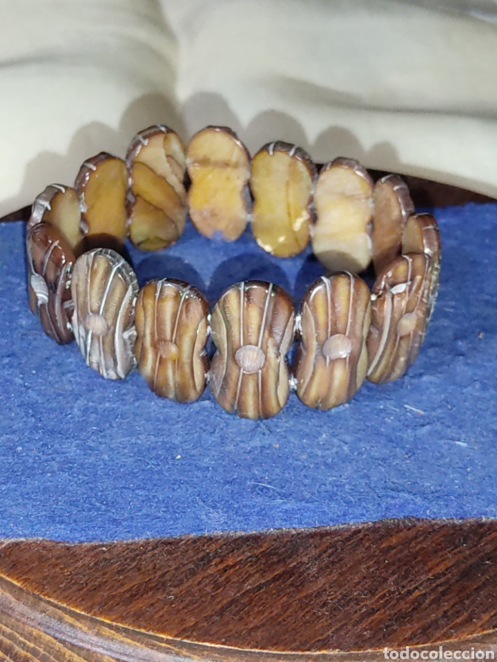 Joyeria: Pulsera de Nacar tallada,a&ntilde;os 70 - Foto 3