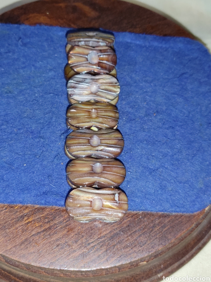 Joyeria: Pulsera de Nacar tallada,a&ntilde;os 70 - Foto 4