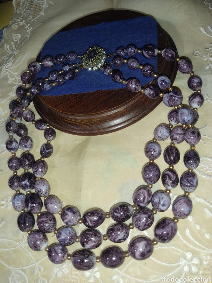 Joyeria: Collar de opalina,cristal.Vintage. - Foto 2