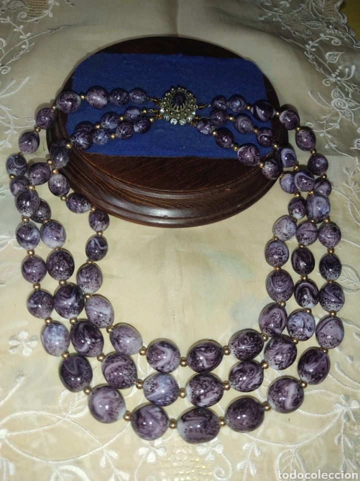 Joyeria: Collar de opalina,cristal.Vintage. - Foto 5