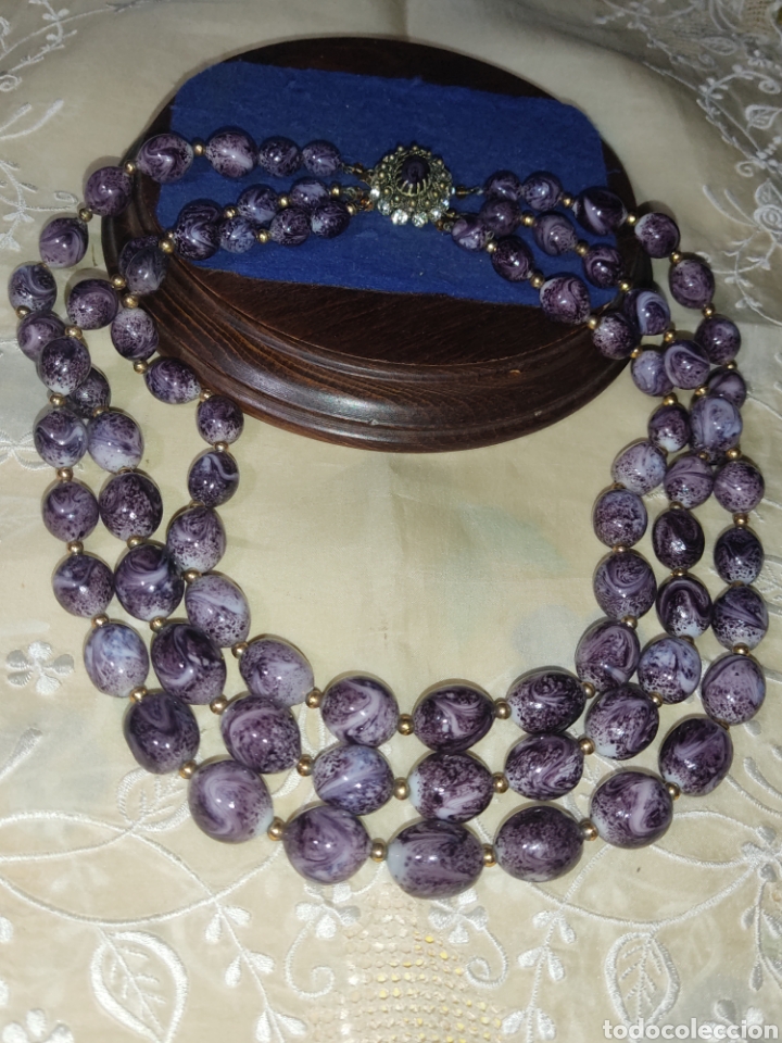 Joyeria: Collar de opalina,cristal.Vintage. - Foto 8