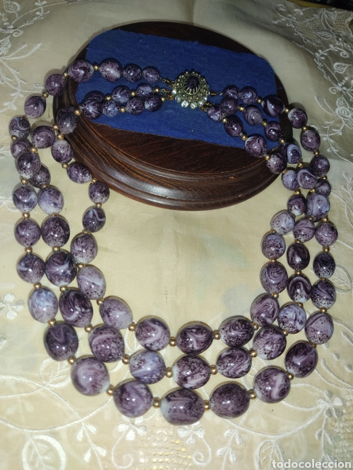 Joyeria: Collar de opalina,cristal.Vintage. - Foto 1