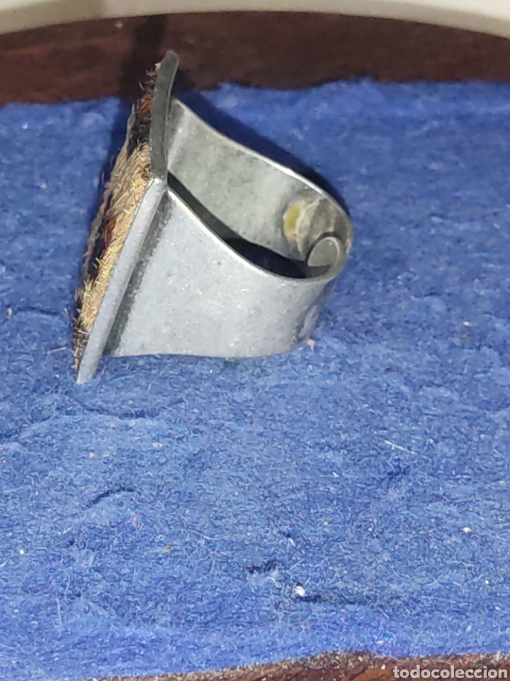 Joyeria: Gran Anillo de plata 925 con piel. - Foto 4