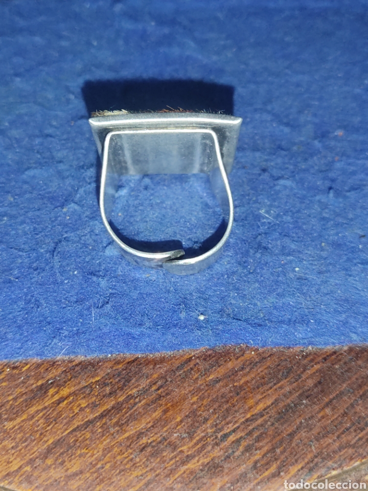 Joyeria: Gran Anillo de plata 925 con piel. - Foto 6