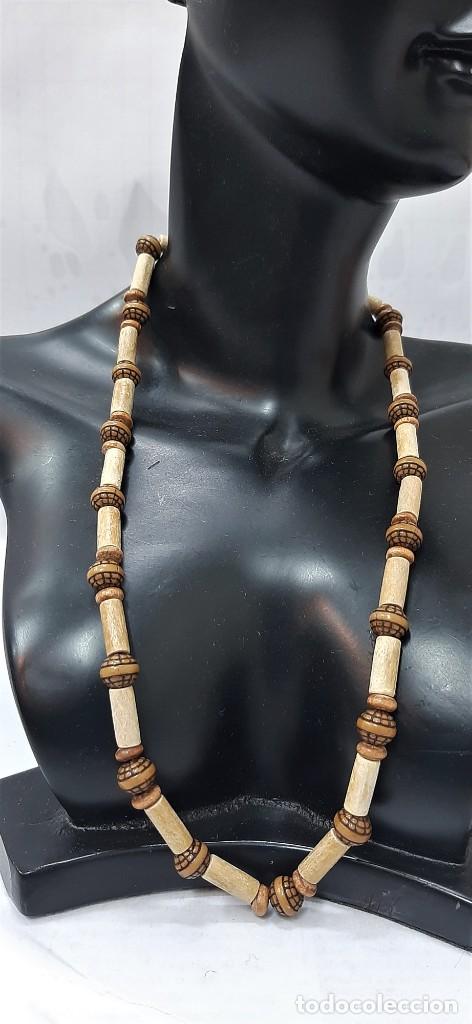 Joyeria: Collar de cuentas de madera vintage - Foto 1