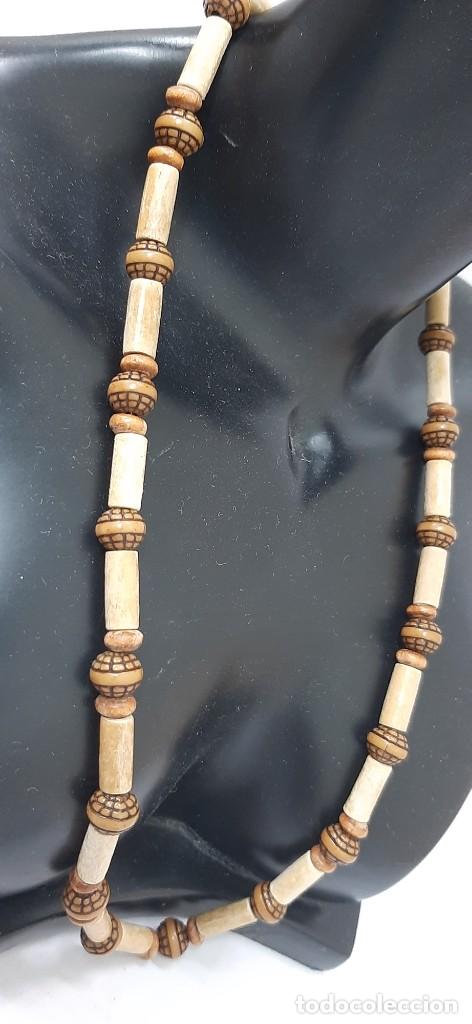 Joyeria: Collar de cuentas de madera vintage - Foto 3
